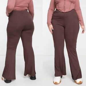 Women's Plus Size High Rise Wide‎ Leg Stretch Jersey Pants